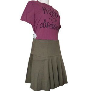 Free People NWT Highlands A-line Army Green Mini Skirt Size Small